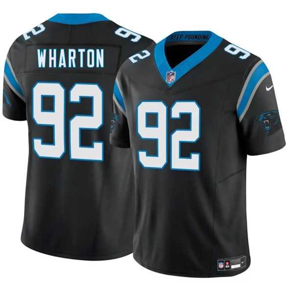 Men & Women & Youth Carolina Panthers #92 Tershawn Wharton Black 2025 F.U.S.E. Vapor Limited Stitched Jersey